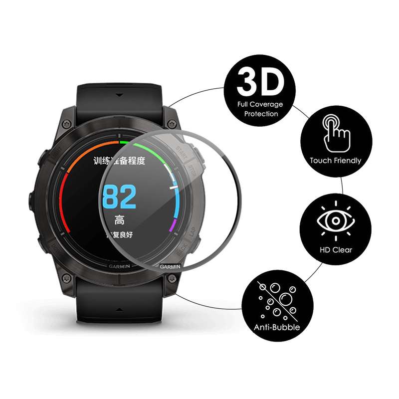 For Garmin Epix Pro Gen 2 47mm 10pcs ENKAY 3D Full Coverage Soft PC Edge PMMA HD Screen Protector Fi