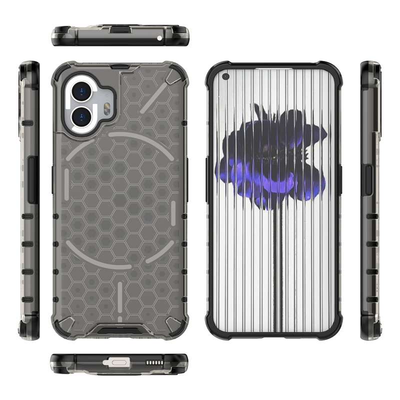 For Nothing Phone 2 Shockproof Honeycomb Phone Case(Black)