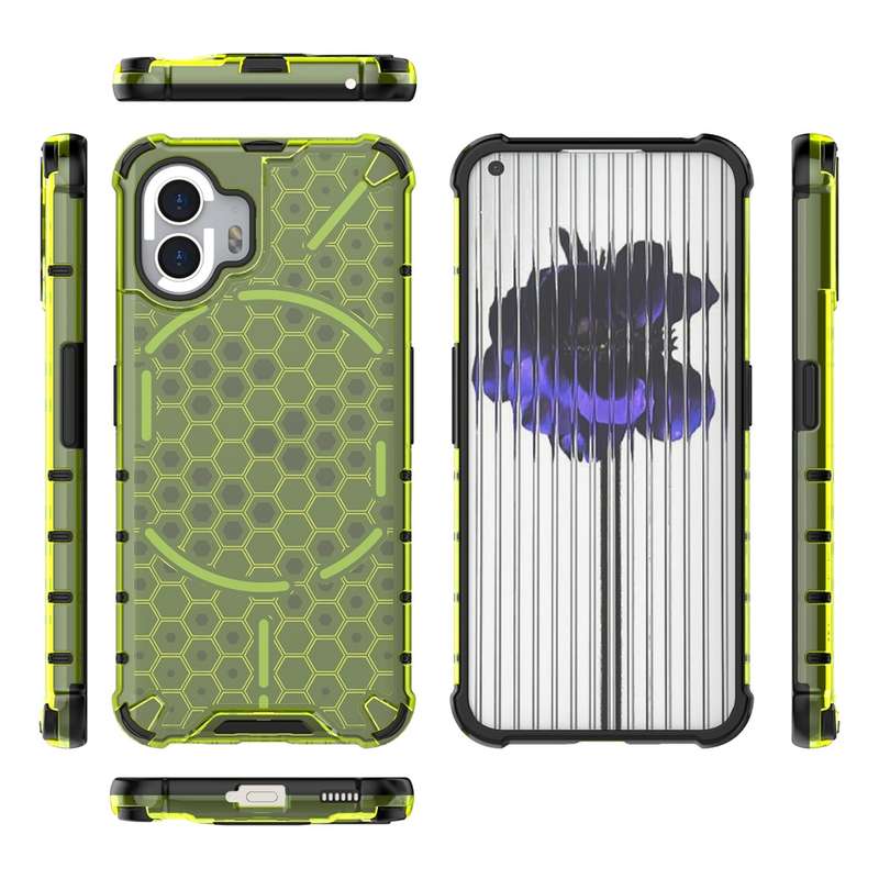 For Nothing Phone 2 Shockproof Honeycomb Phone Case(Black)