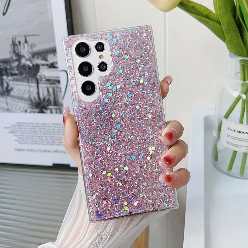For Samsung Galaxy A54 5G Glitter Sequins Epoxy TPU Phone Case(Purple)