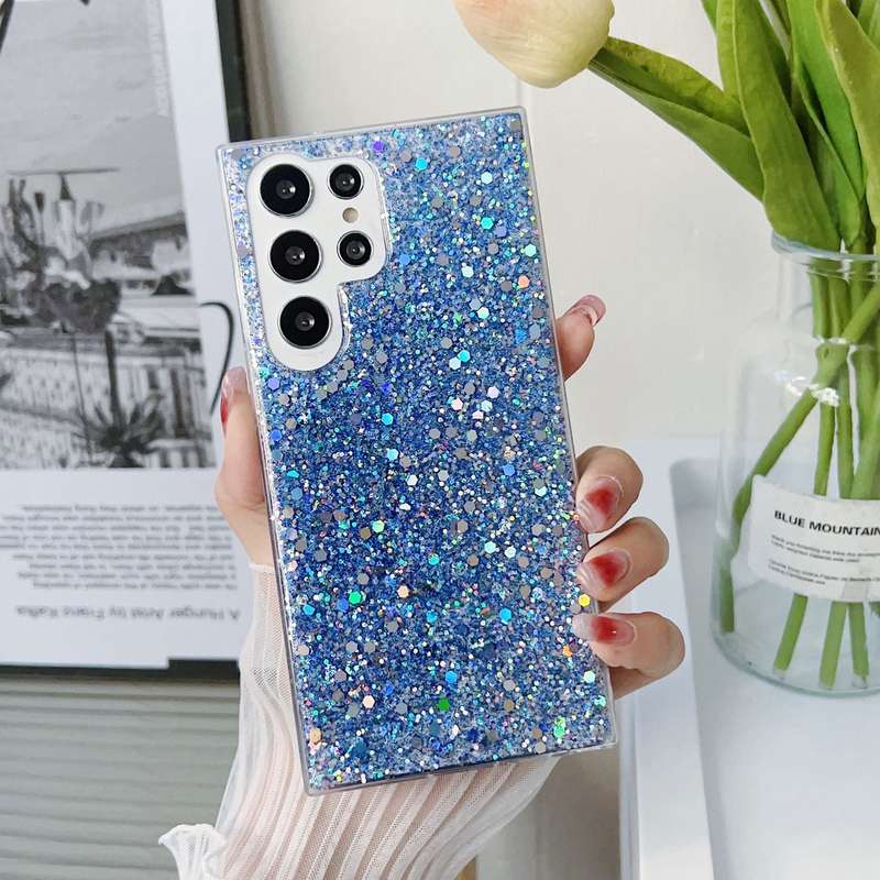 For Samsung Galaxy A54 5G Glitter Sequins Epoxy TPU Phone Case(Purple)
