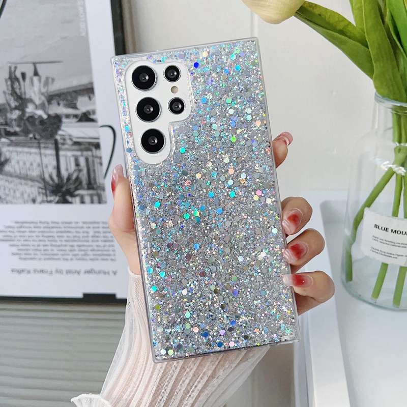 For Samsung Galaxy A54 5G Glitter Sequins Epoxy TPU Phone Case(Purple)
