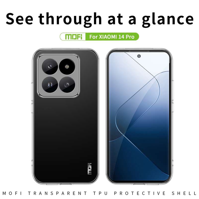 For Xiaomi 14 Pro MOFI Ming Series Ultra-thin TPU Phone Case(Transparent)