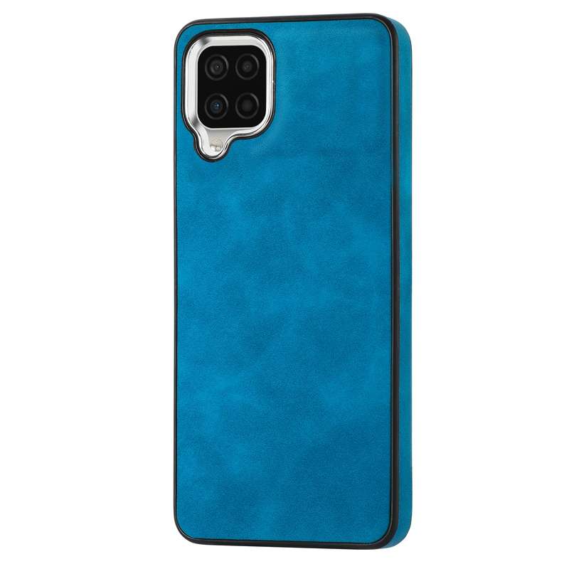 For Samsung Galaxy A22 4G Skin-Feel Electroplating TPU Shockproof Phone Case(Blue)