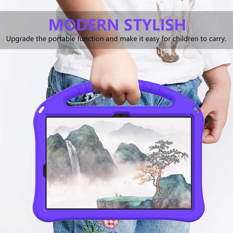 For Samsung Galaxy Tab S9 EVA Shockproof Tablet Case with Holder(Purple)