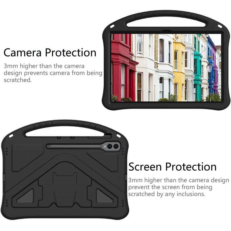 For Samsung Galaxy Tab S9 Ultra EVA Shockproof Tablet Case with Holder(Green)