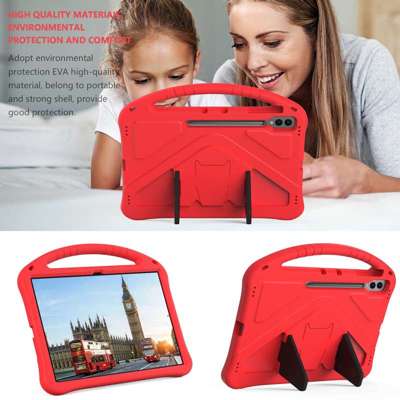 For Samsung Galaxy Tab S9 Ultra EVA Shockproof Tablet Case with Holder(Green)