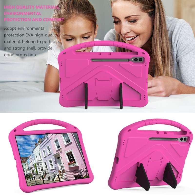 For Samsung Galaxy Tab S9 Ultra EVA Shockproof Tablet Case with Holder(Green)