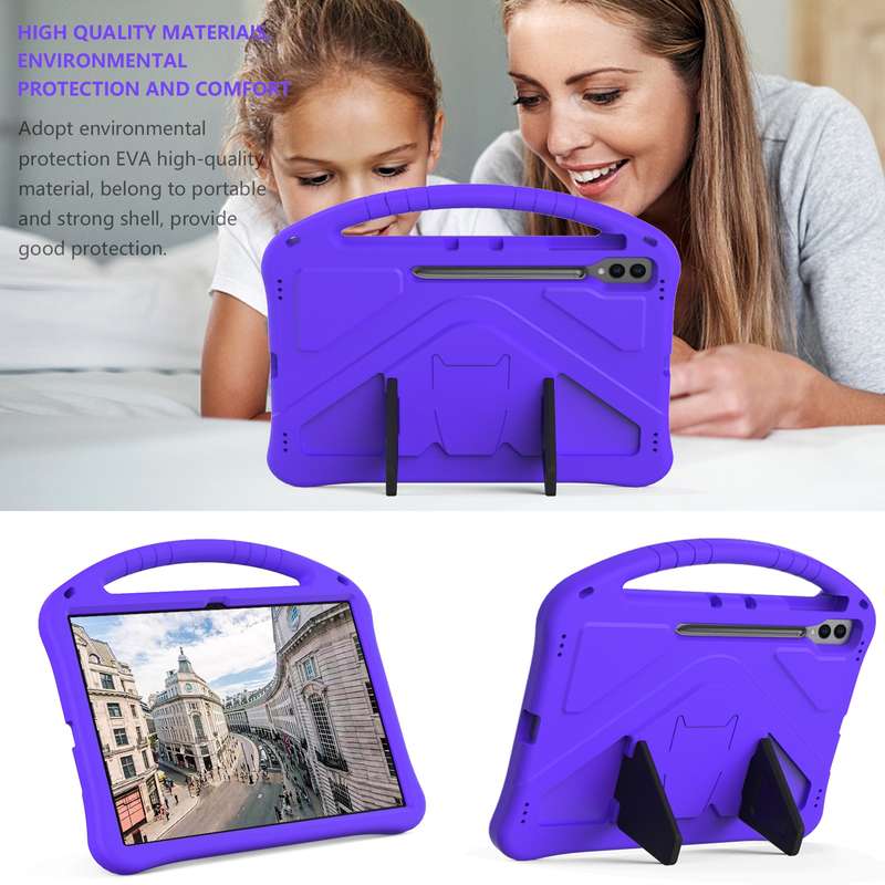 For Samsung Galaxy Tab S9 Ultra EVA Shockproof Tablet Case with Holder(Green)