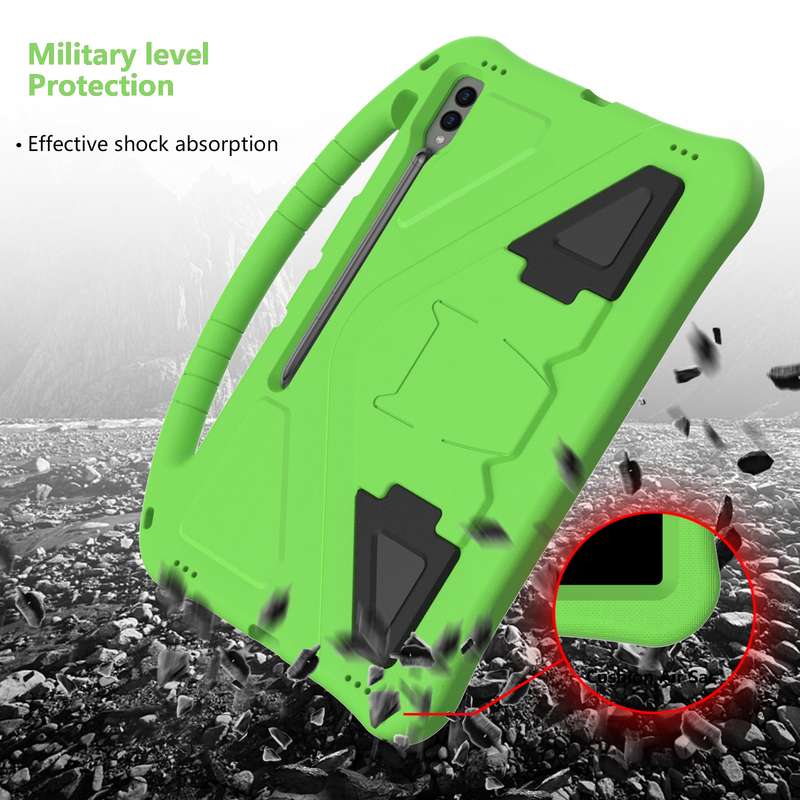 For Samsung Galaxy Tab S9 Ultra EVA Shockproof Tablet Case with Holder(Green)
