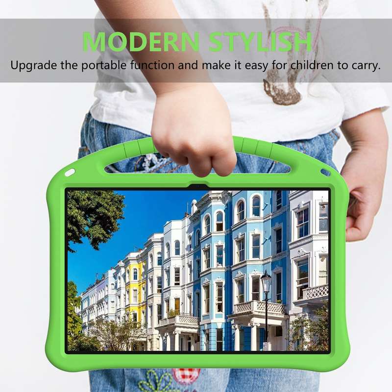 For Samsung Galaxy Tab S9 Ultra EVA Shockproof Tablet Case with Holder(Green)