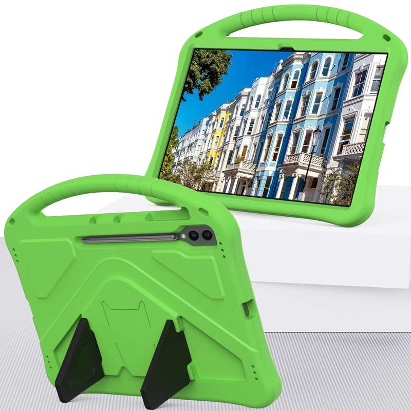 For Samsung Galaxy Tab S9 Ultra EVA Shockproof Tablet Case with Holder(Green)