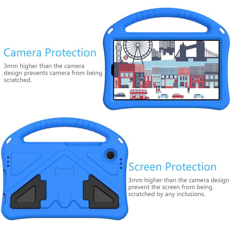 For Samsung Galaxy Tab A9 8.0 2023 EVA Shockproof Tablet Case with Holder(Blue)