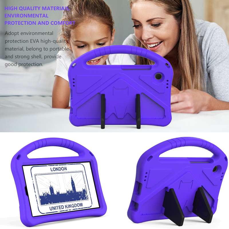 For Samsung Galaxy Tab A9 8.0 2023 EVA Shockproof Tablet Case with Holder(Blue)