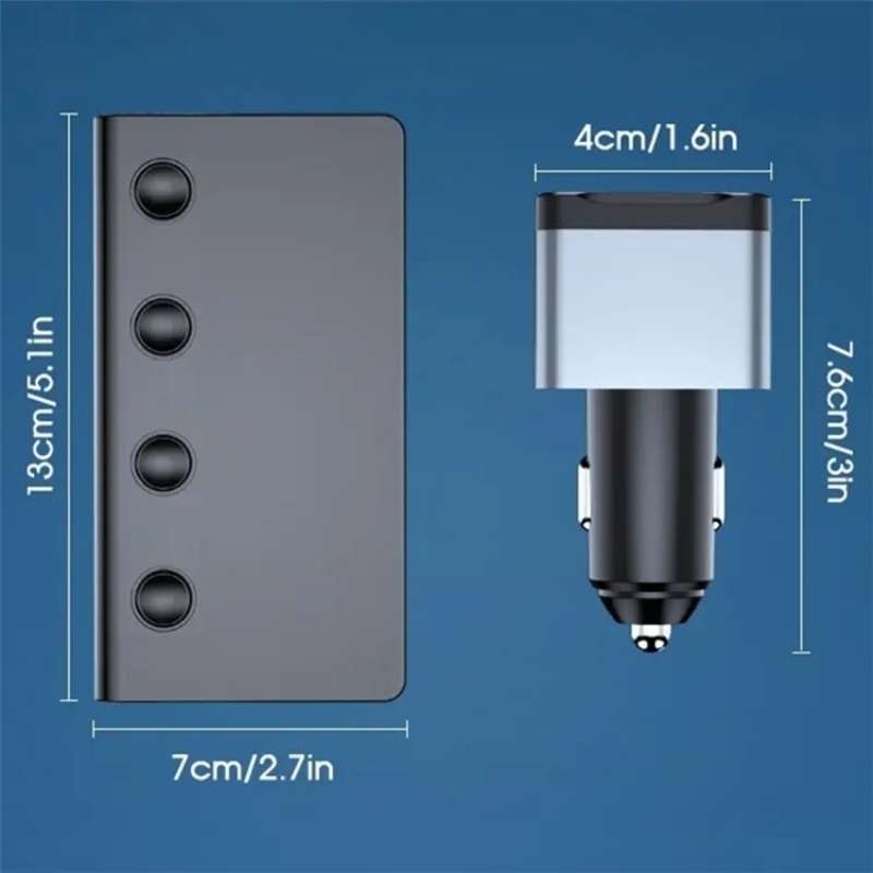 TR-54 9 In 1 Multi Ports PD+QC3.0 USB Car Charger Device 3 Socket Cigarette Lighter Splitter