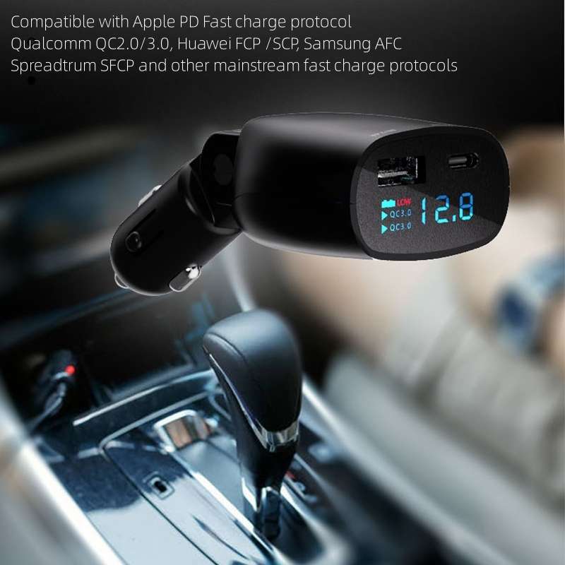 TR-83 QC3.0 + Type-C PD18W Super Fast Charger Adapter With LED Voltage Display