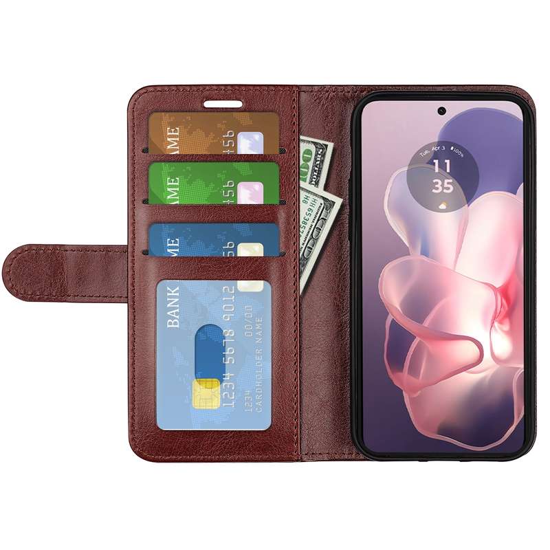For Motolora Moto G Power 5G 2024 R64 Texture Horizontal Flip Leather Phone Case(Brown)