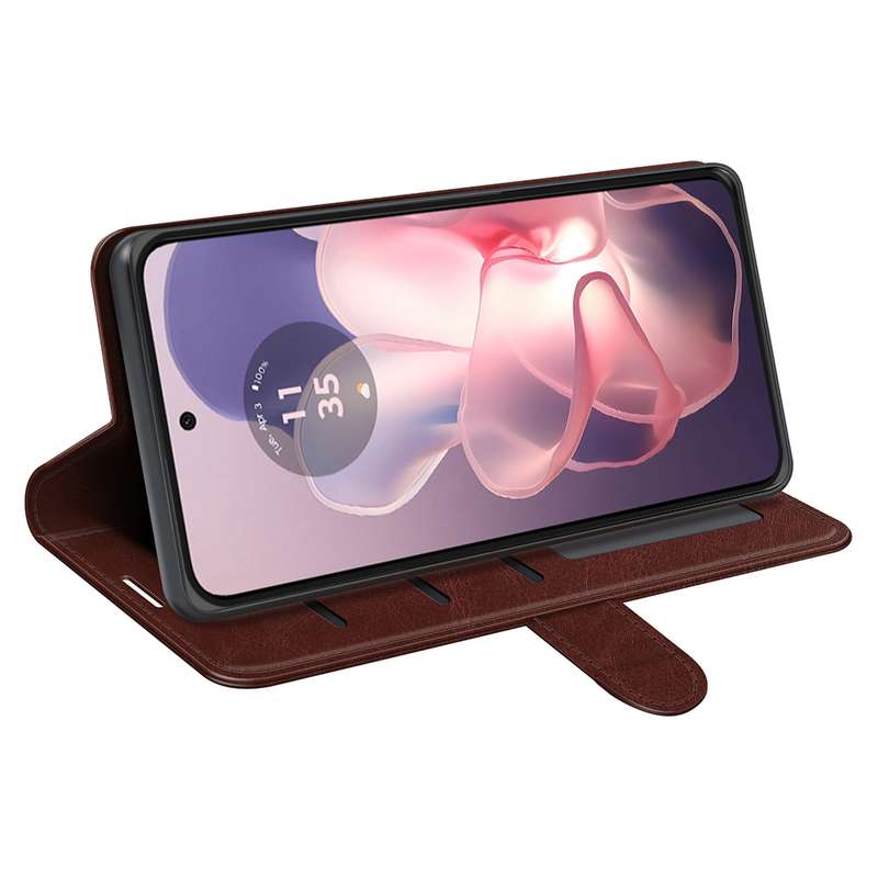 For Motolora Moto G Power 5G 2024 R64 Texture Horizontal Flip Leather Phone Case(Brown)