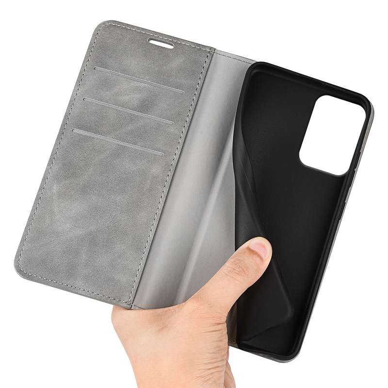 For Motorola Moto G Power 5G 2024 Retro-skin Magnetic Suction Leather Phone Case(Grey)