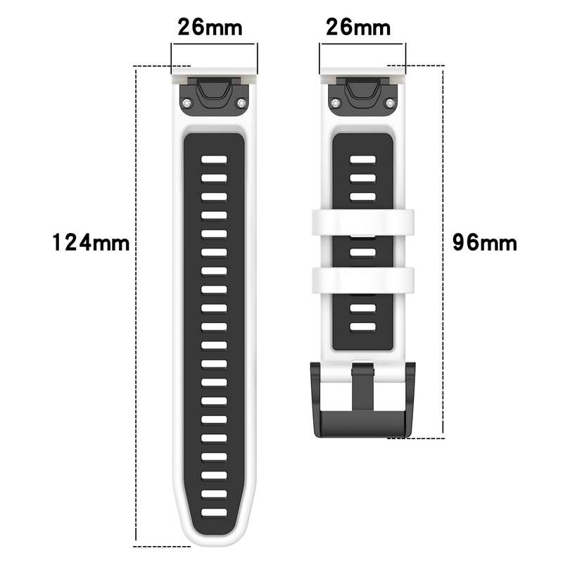 For Garmin Fenix 3 / Fenix 3 HR / Sapphire Sports Two-Color Quick Release Silicone Watch Band(Black+