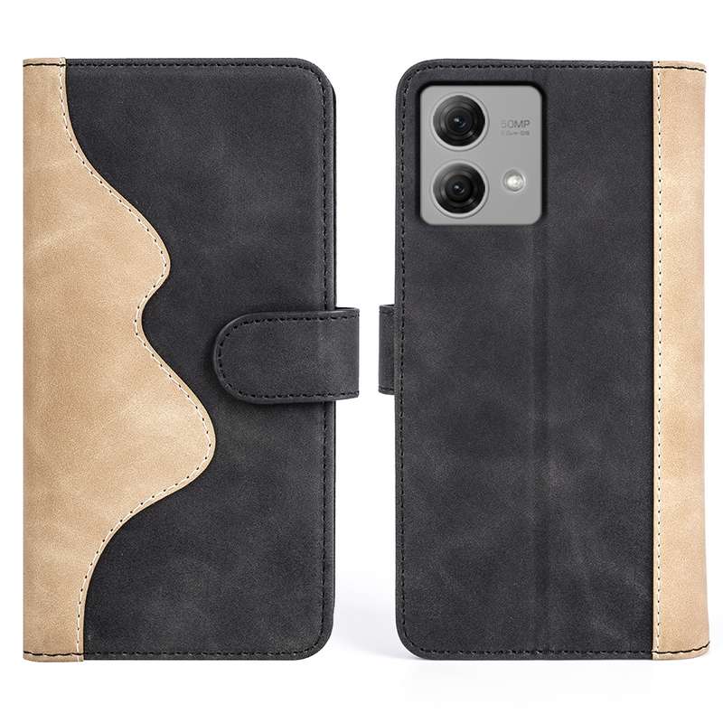 For Motorola Moto G Play 2024 Stitching Horizontal Flip Leather Phone Case(Black)