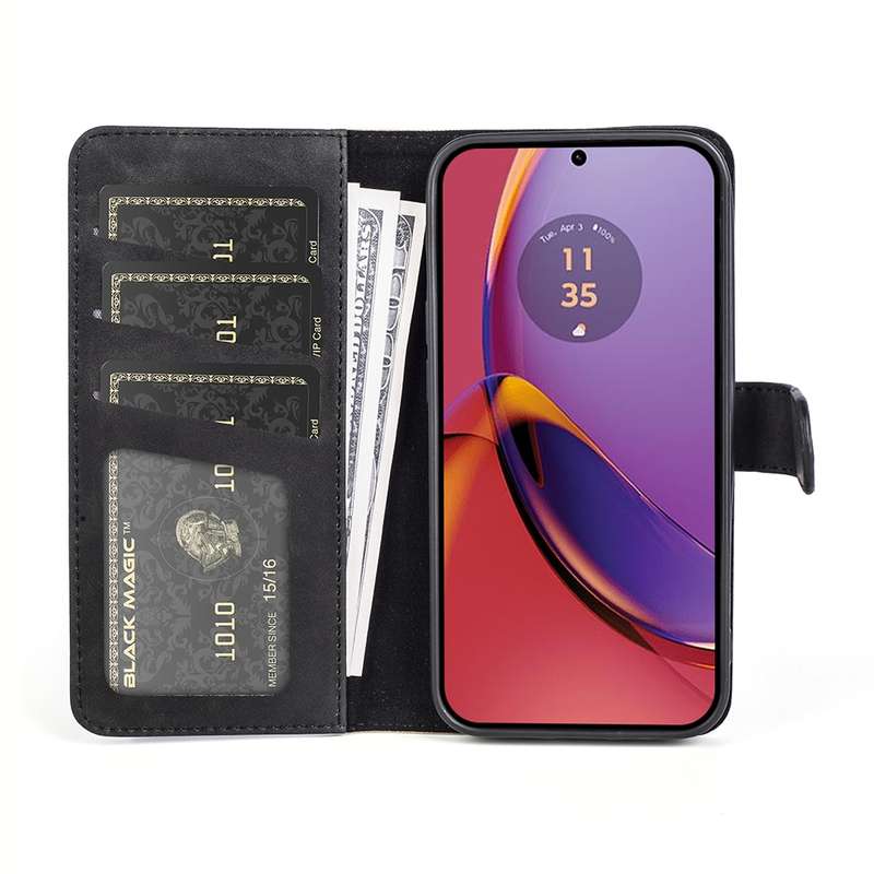 For Motorola Moto G Play 2024 Stitching Horizontal Flip Leather Phone Case(Black)