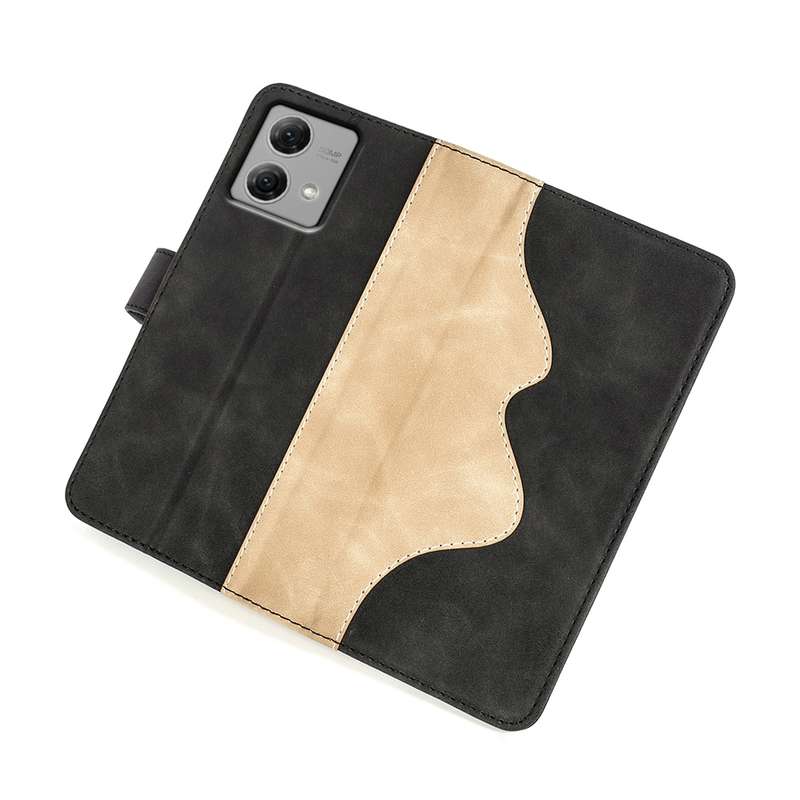 For Motorola Moto G Play 2024 Stitching Horizontal Flip Leather Phone Case(Black)