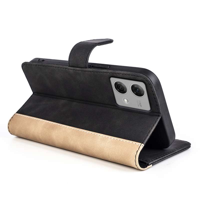 For Motorola Moto G Play 2024 Stitching Horizontal Flip Leather Phone Case(Black)
