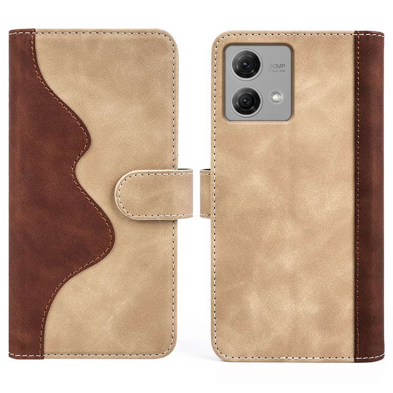 For Motorola Moto G Play 2024 Stitching Horizontal Flip Leather Phone Case(Yellow)