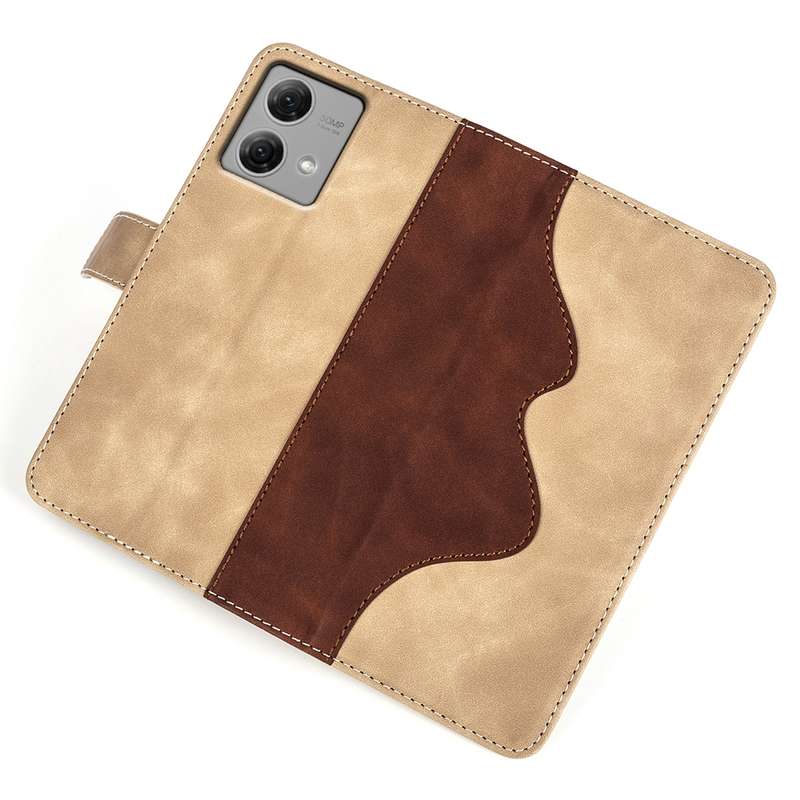 For Motorola Moto G Play 2024 Stitching Horizontal Flip Leather Phone Case(Yellow)