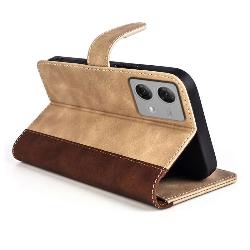 For Motorola Moto G Play 2024 Stitching Horizontal Flip Leather Phone Case(Yellow)
