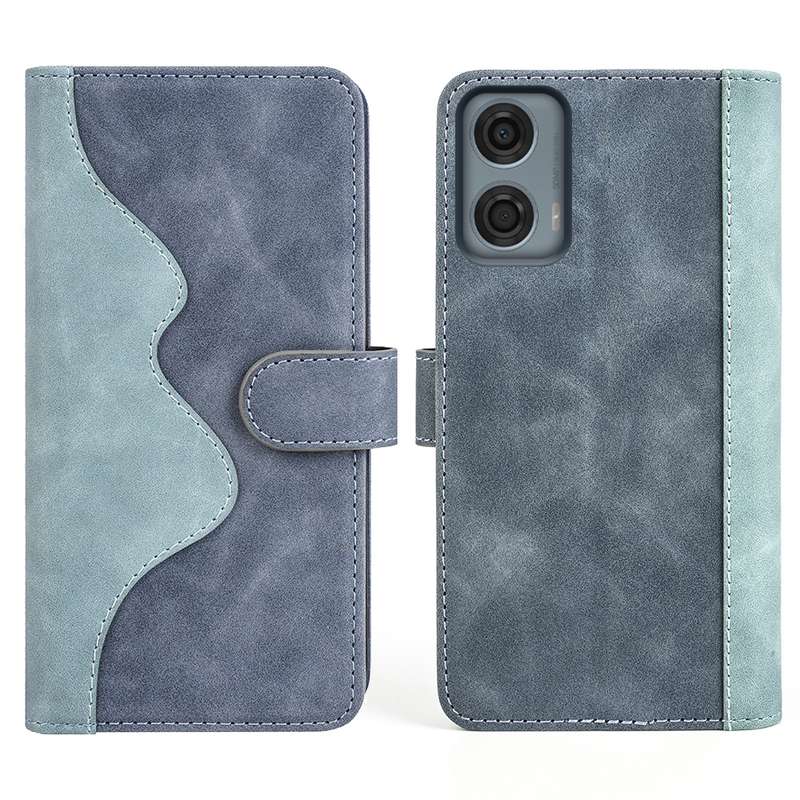 For Motolora Moto G24 Power Stitching Horizontal Flip Leather Phone Case(Blue)