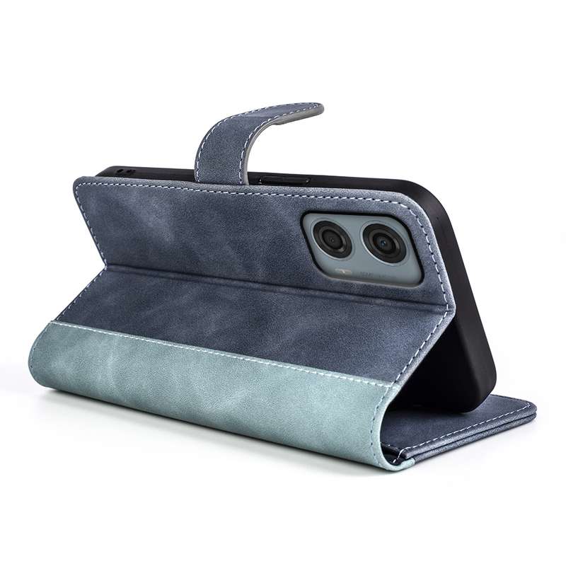 For Motolora Moto G24 Power Stitching Horizontal Flip Leather Phone Case(Blue)