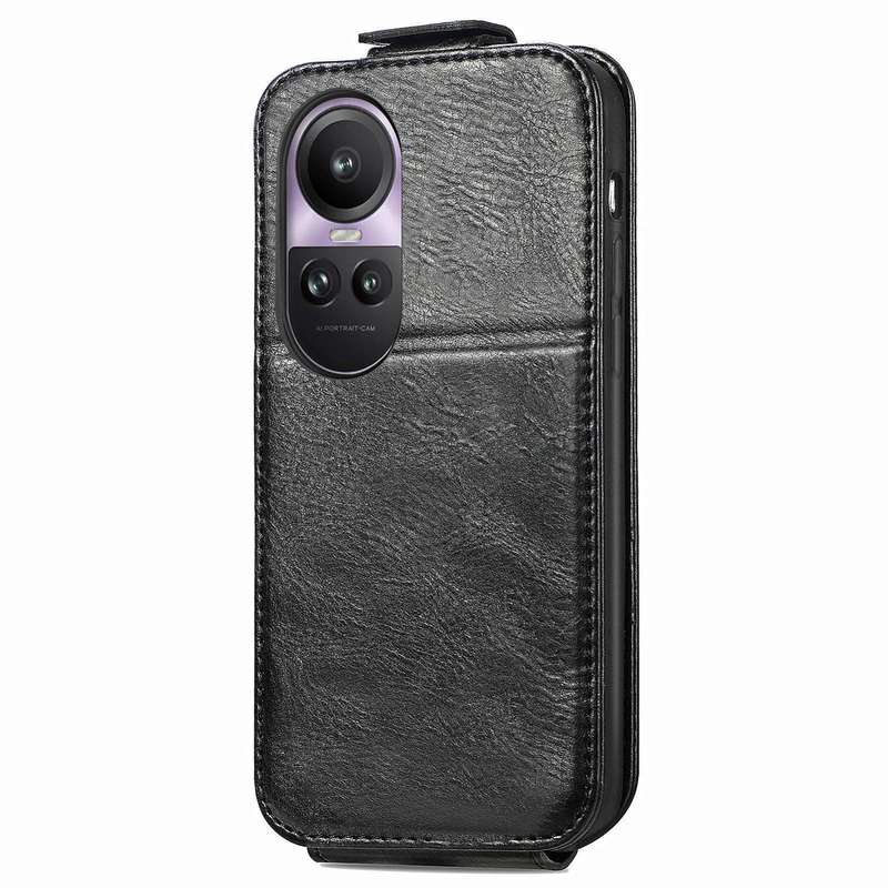 For OPPO Reno10 Pro 5G Zipper Wallet Vertical Flip Leather Phone Case(Black)