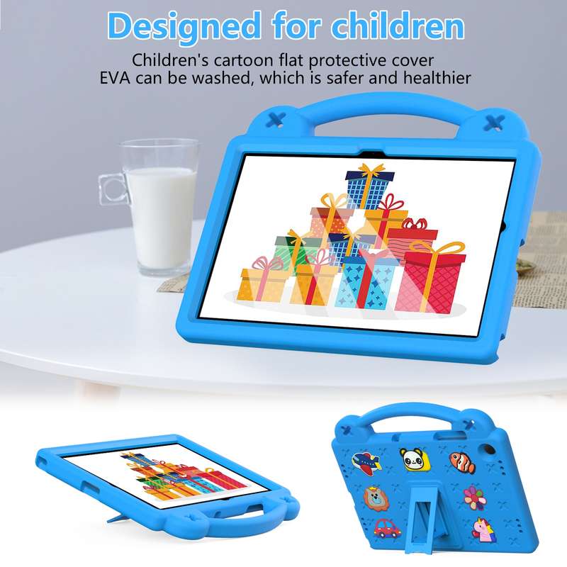 For Samsung Galaxy Tab A9+ X216B Handle Kickstand Children EVA Shockproof Tablet Case(Light Purple)