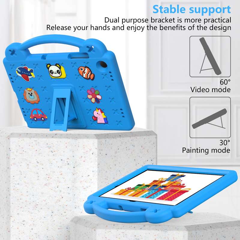 For Samsung Galaxy Tab A9+ X216B Handle Kickstand Children EVA Shockproof Tablet Case(Light Purple)