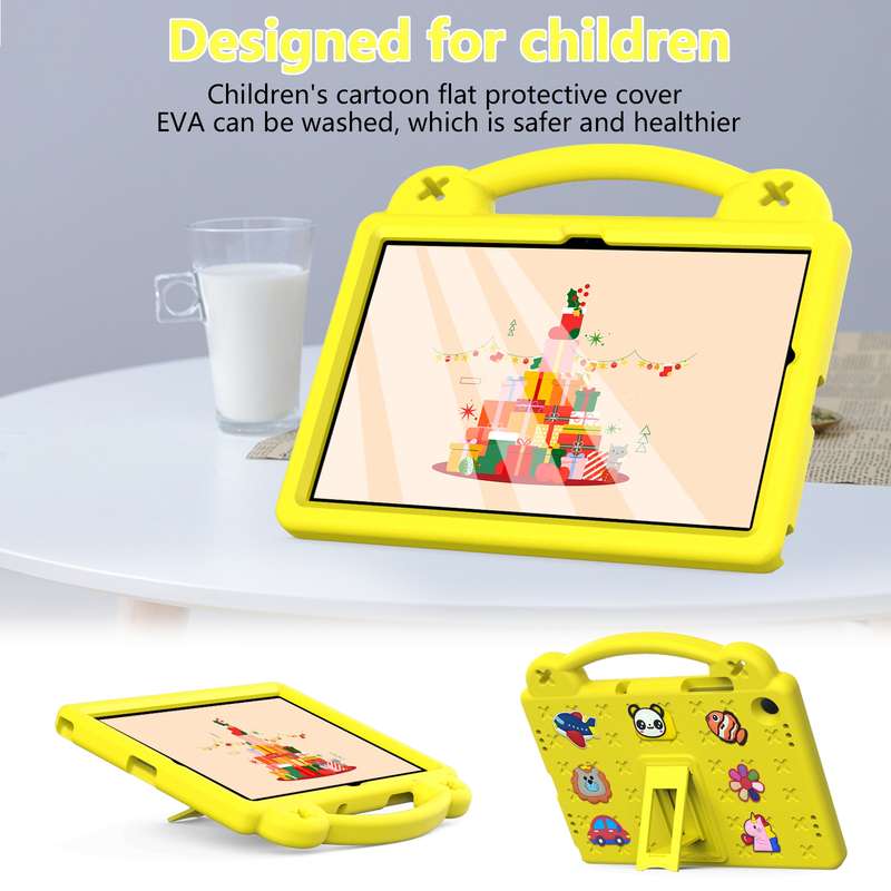 For Samsung Galaxy Tab A9+ X216B Handle Kickstand Children EVA Shockproof Tablet Case(Light Purple)