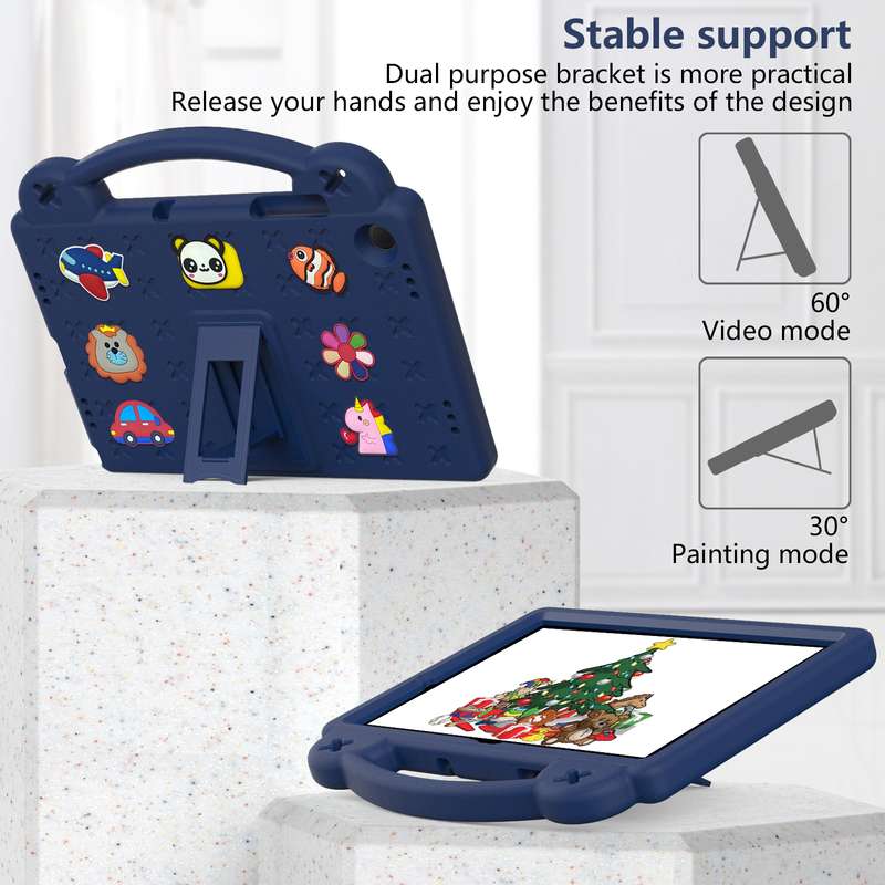 For Samsung Galaxy Tab A9+ X216B Handle Kickstand Children EVA Shockproof Tablet Case(Light Purple)