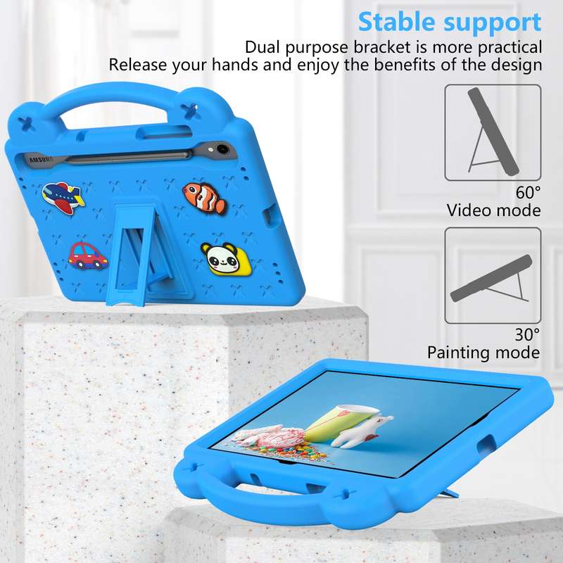 For Samsung Galaxy Tab S9 FE / X510N Handle Kickstand Children EVA Shockproof Tablet Case(Pink)