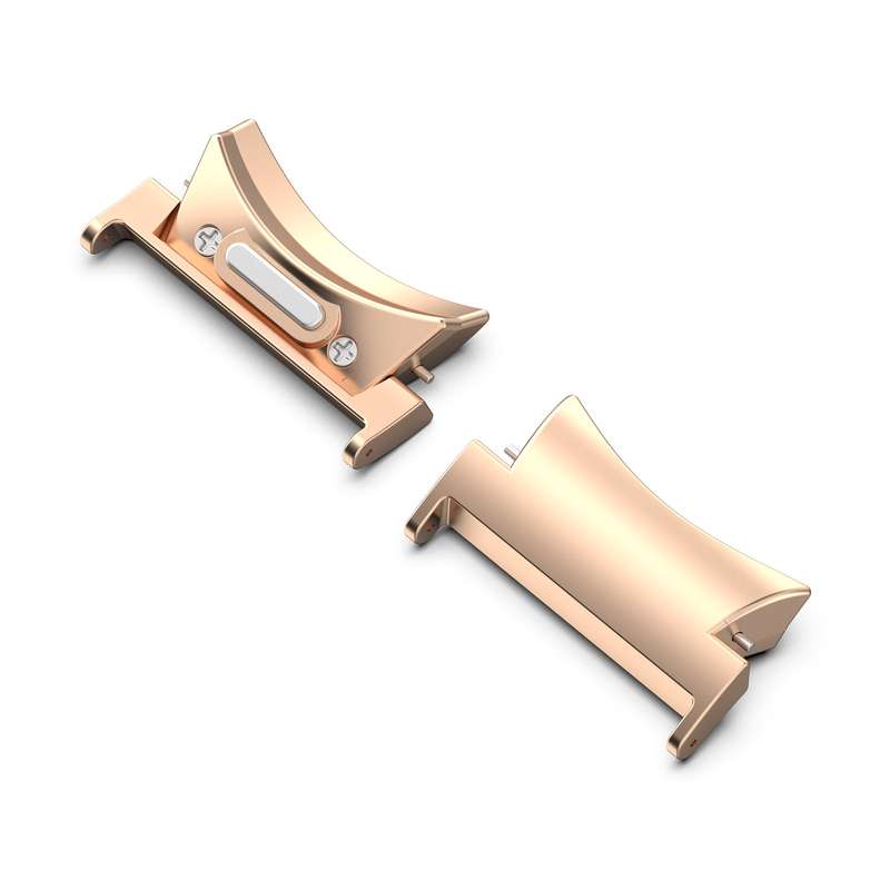 For Samsung Galaxy Watch6 / 6 Classic 20mm 1 Pair Button Style Curved Metal Watch Band Connector(Ros