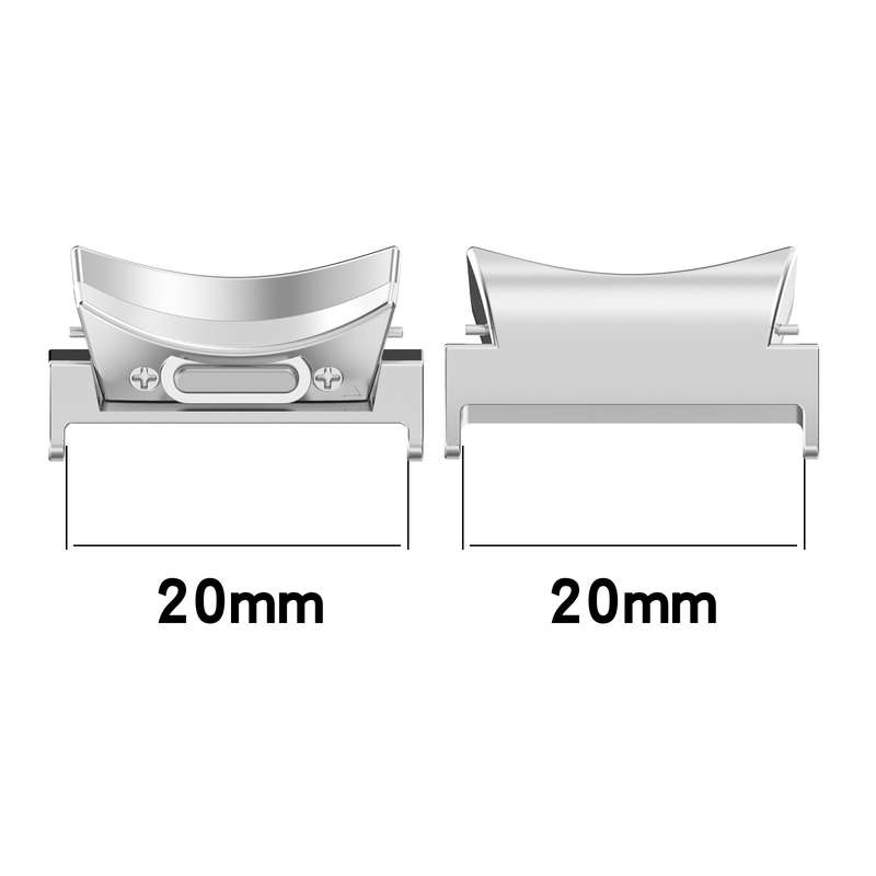 For Samsung Galaxy Watch6 / 6 Classic 20mm 1 Pair Button Style Curved Metal Watch Band Connector(Sta