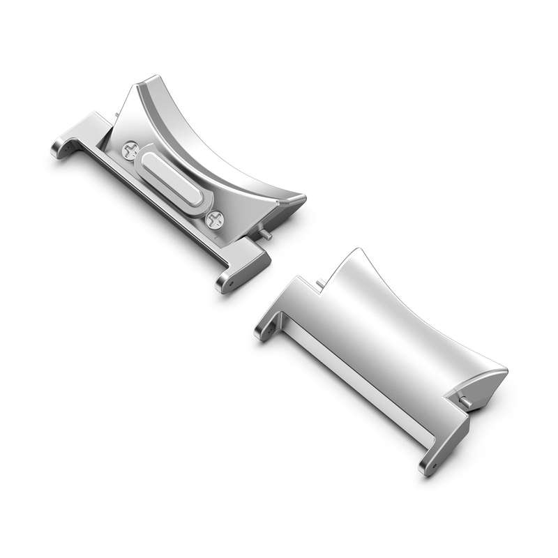 For Samsung Galaxy Watch6 / 6 Classic 22mm 1 Pair Button Style Curved Metal Watch Band Connector(Sil
