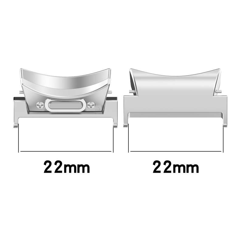 For Samsung Galaxy Watch6 / 6 Classic 22mm 1 Pair Button Style Curved Metal Watch Band Connector(Sil
