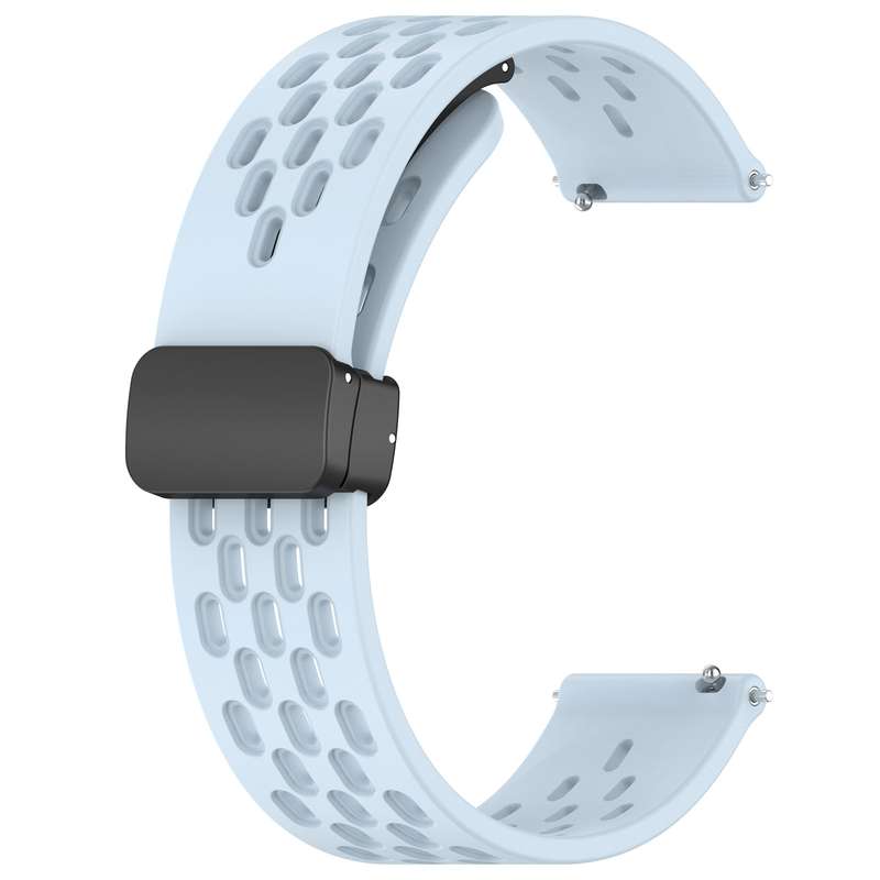 For Garmin Forerunner 245 Music 20mm Folding Magnetic Clasp Silicone Watch Band(White)