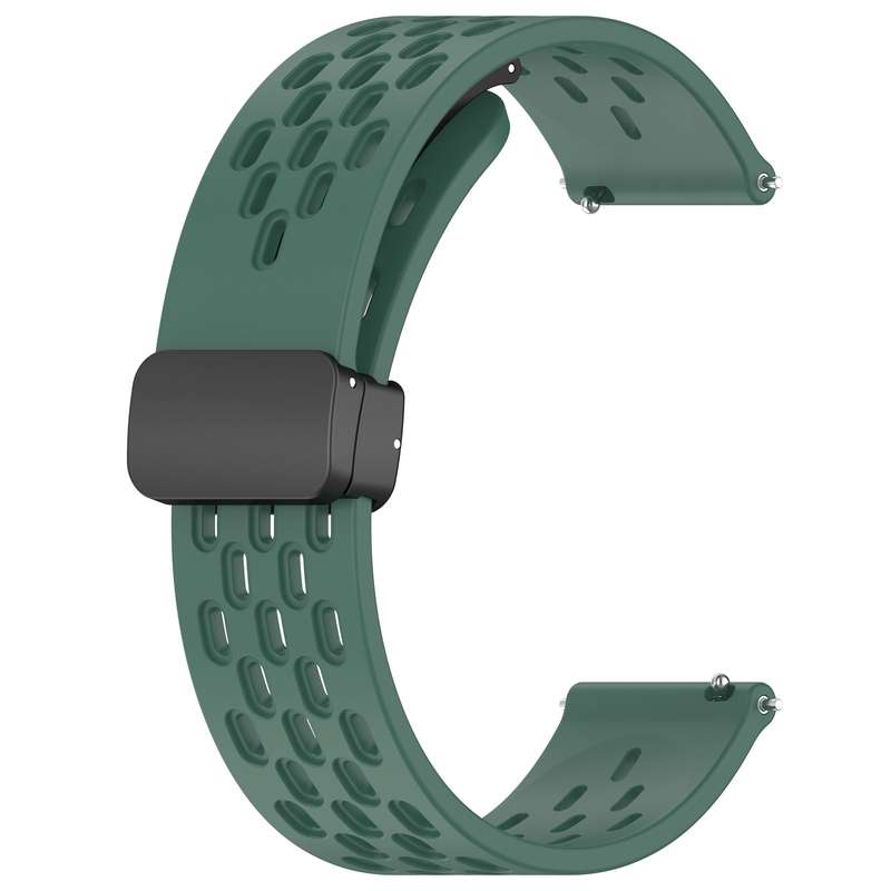 For Garmin Forerunner 245 Music 20mm Folding Magnetic Clasp Silicone Watch Band(White)