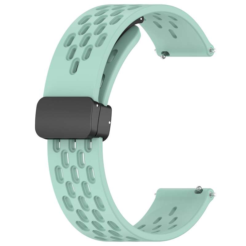 For Garmin Forerunner 245 Music 20mm Folding Magnetic Clasp Silicone Watch Band(White)