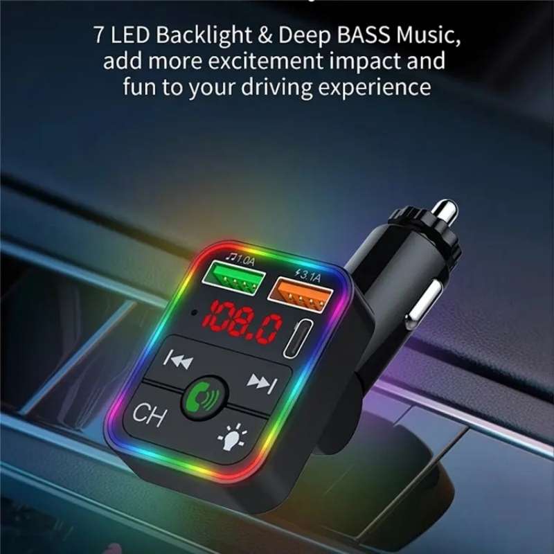 P2 Dual USB Port Cigarette Lighter Car Charger Support Bluetooth Hands Free Calling Car Player Charg