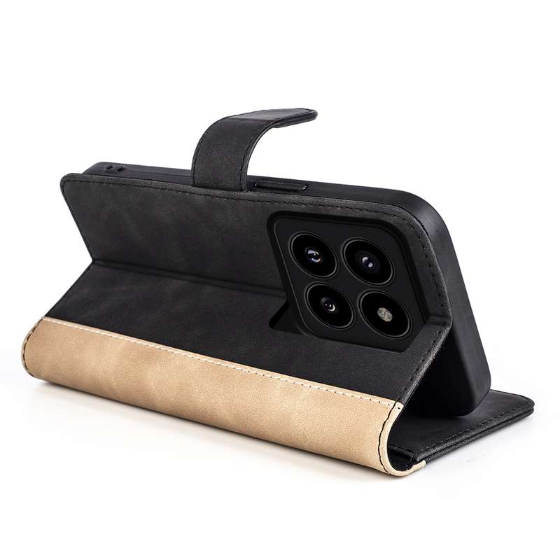For Xiaomi 14 Pro Stitching Horizontal Flip Leather Phone Case(Black)