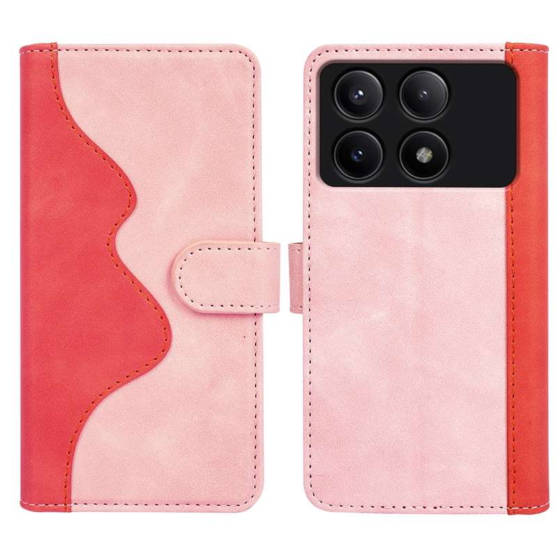 For Xiaomi Redmi K70E Stitching Horizontal Flip Leather Phone Case(Red)