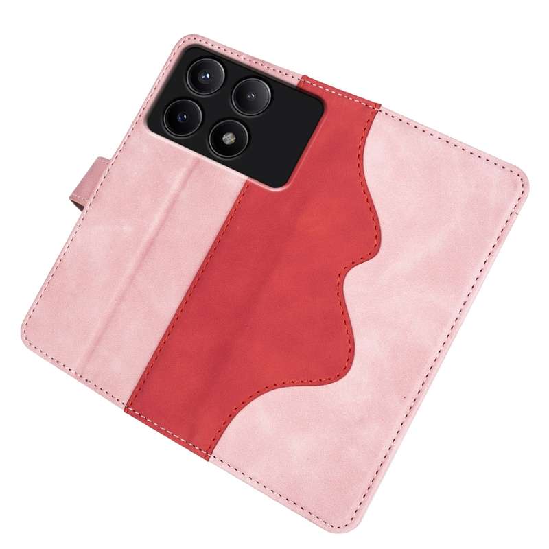 For Xiaomi Redmi K70E Stitching Horizontal Flip Leather Phone Case(Red)